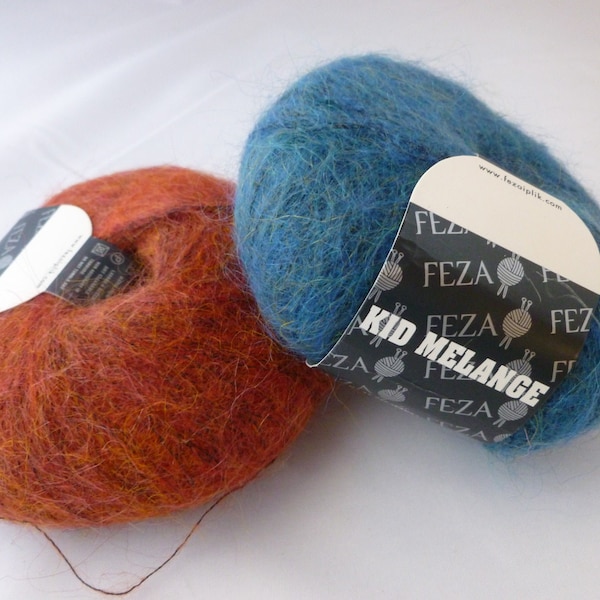 Kid Melange by Feza Yarn, Mohair Nylon blend 25 gm