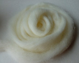 Natural White Romney and Merino Blend Wool Roving