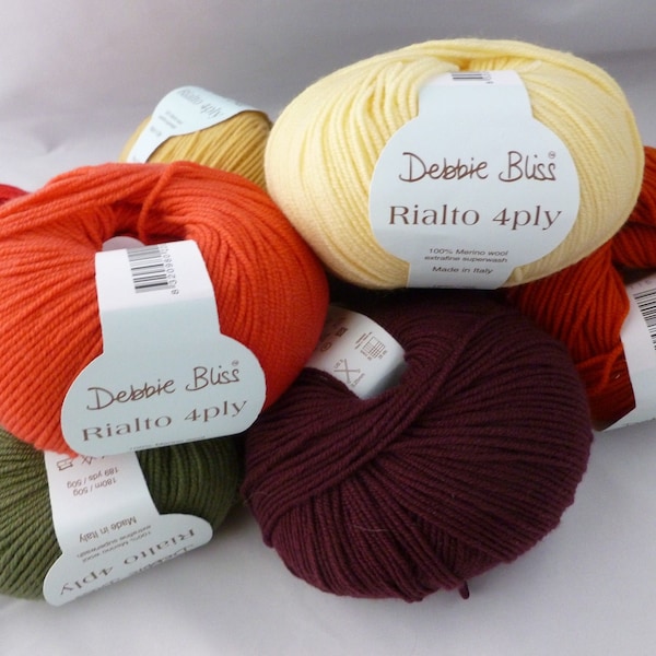 Rialto 4ply by Debbie Bliss, Fingering, 50 gm, 100%  Merino Wool