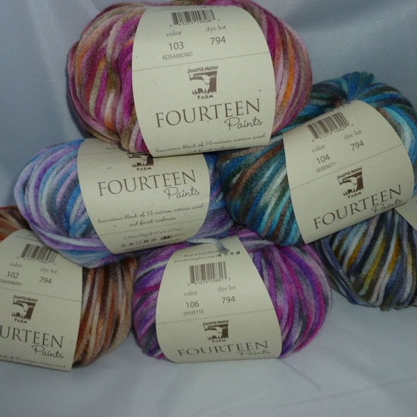 Fourteen Paints by Juniper Moon, Merino Wool and Cashmere Blend, 50 gm