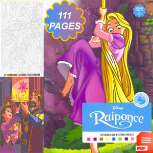 Disney Trassel Måla efter Nummer PDF, 50 Mystery Målarbilder, Digital Utskrift