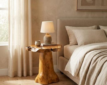 Solid Teak Wood Side Table 40x40 cm, Modern Minimalist Accent Table, Natural Wooden Coffee Table, Easy-Care Home Decor