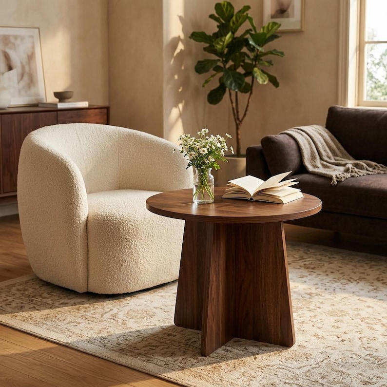 Small Low Rising Coffee Table Small Modern Side Table, Compact Tea Table for Sofa, Minimalist Accent ...