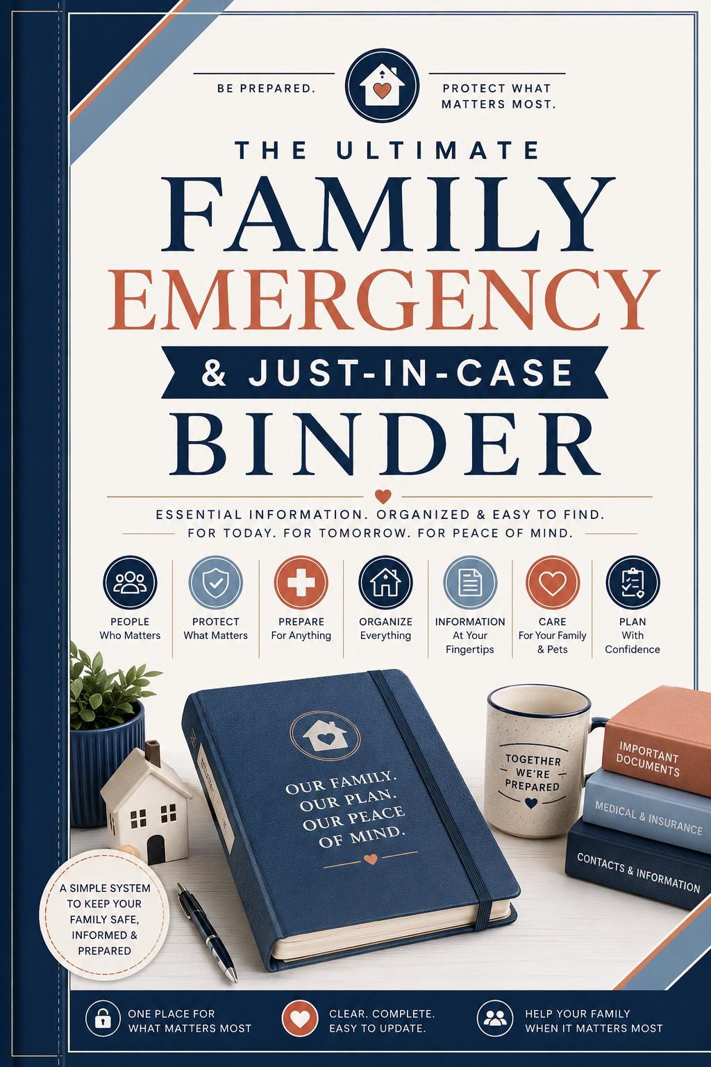 Family Emergency Binder Printable, 136-Page Organizer (Digital Download)