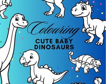 赤ちゃん恐竜ぬりえブック｜印刷可能な19ページ（デジタルPDF）ぬりえページ、ぬりえブック