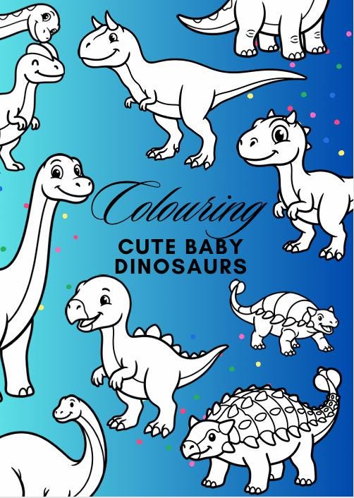 Baby Dinosaur Coloring Book | 19 Printable Pages (Digital PDF)