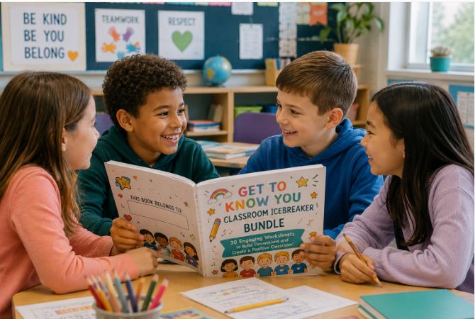 20-Page All About Me Classroom Activity Bundle, Back to School Icebreakers (PDF Download)