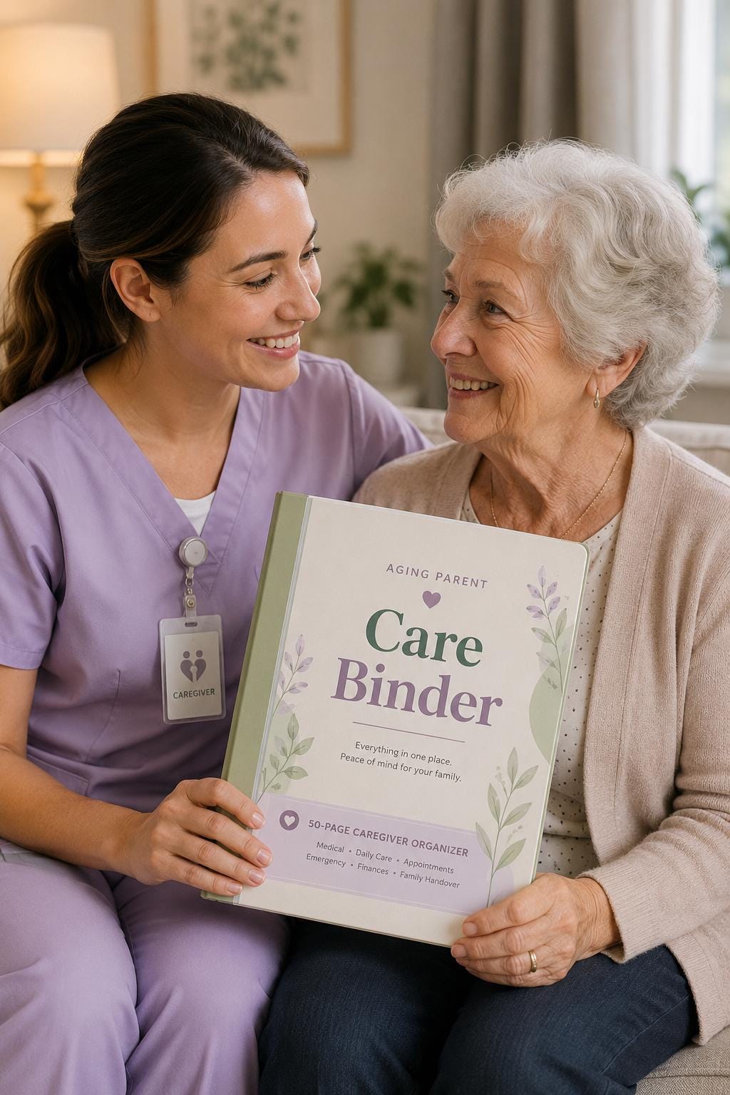 Aging Parent Care Binder, 50-Page Medical & Medication Organizer (PDF)
