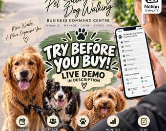 Pet Sitting & Dog Walking Business Command Centre (Digital Download)
