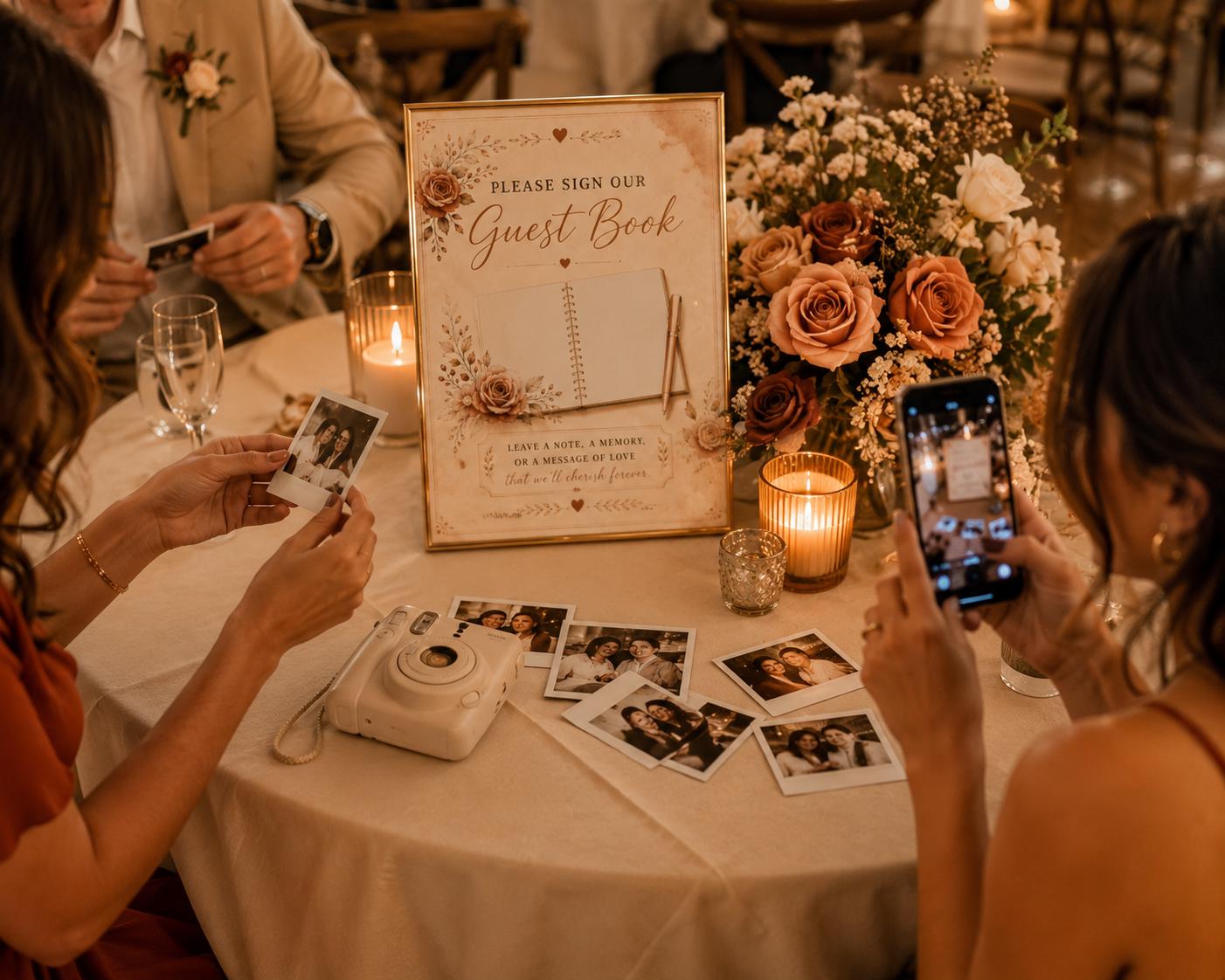 Polaroid Guest Book Sign Bundle, Wedding Photo Station, Instax Instructions (Digital Download)
