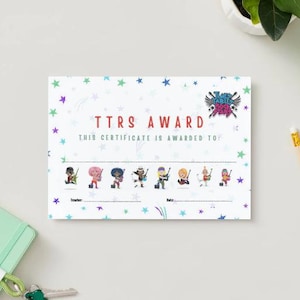 Certificado de premiação Times Tables Rock Stars – Prêmio de Matemática TTRS