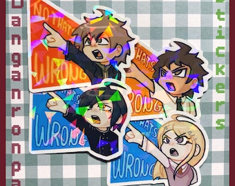 Danganronpa protagonist stickers || 2 inch holografische stickers