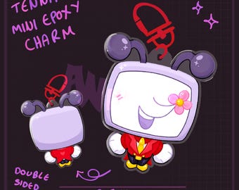 DELTARUNE Tenna dubbelzijdig mini bedeltje || 3,8 cm epoxy sleutelhanger