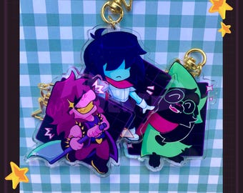 DELTARUNE Kris, Ralsei, Susie bedeltjes || 2,7 inch acryl sleutelhanger