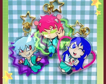 SAIKI K gradiënt Charms, Saiki, Kaidou, Teruhashi || 2,7 inch acryl sleutelhanger