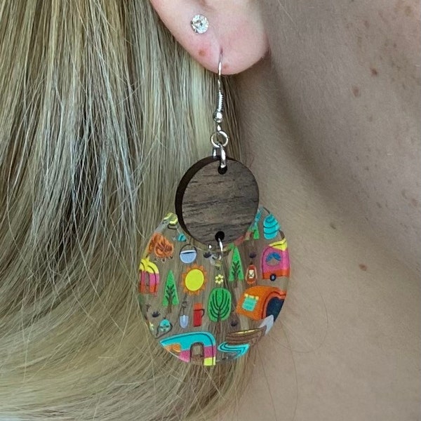 Camping Earrings *Choice of Accent Color