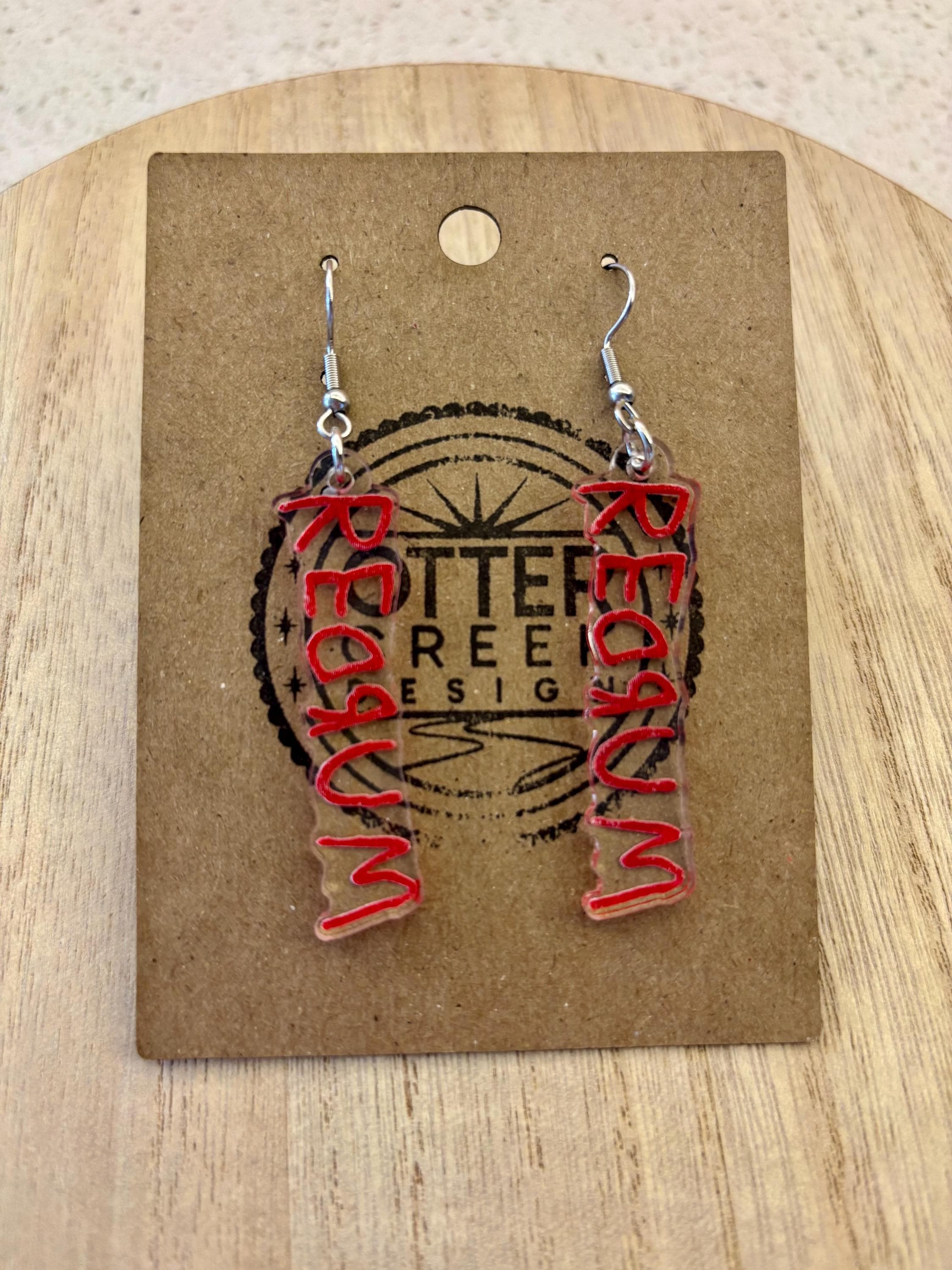 REDRUM The Shining Acrylic Dangle Earrings
