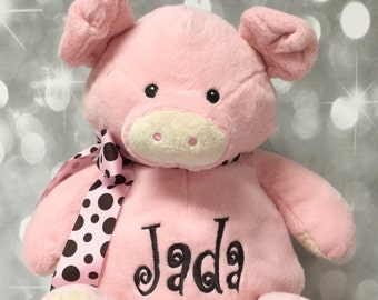 Jada --- Already Personalized Pink Pig 16" Stuffed Animal (Ready To Ship)