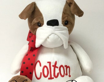 1960年代のヴィンテージブルドッグぬいぐるみ：キッチュなビニール製犬