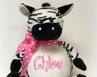 Personalized 16" Plush Zebra Stuffed Animal