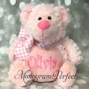 Personalized Plush, Soft Toy, Pink Teddy Bear Stuffed Animal Baby Gift
