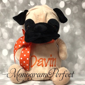 Personalized 16&quot; Pug Dog Stuffed Animal