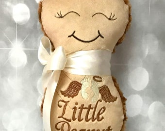 Little Peanut with Angel Wings Brown/Tan Plush Peanut Baby Soft Toy NOT PERSONALIZED