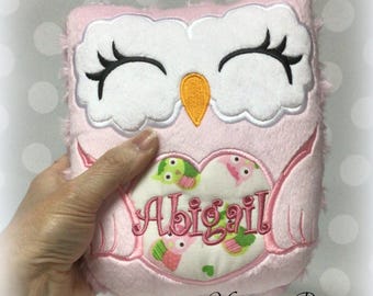 Personalized Plush Owl – Custom Name Embroidery – Handmade Soft Stuffed Animal – Woodland Nursery Decor & Baby Gift