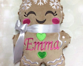 Emma is Already Personalized on this Cute Gingerbread Girl Doll Stuffie - 9.5" x 6.5"