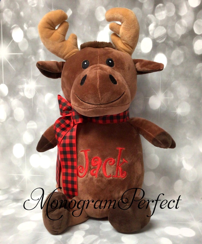 Jumbo Personalized Brown Mohawk Moose Stuffed Animal image 1