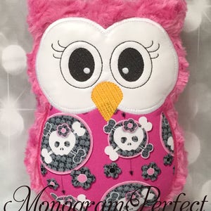 Hot Pink Schädel Prinzessin Plüsch Eule Kuscheltier Stofftier (nicht personalisiert)
