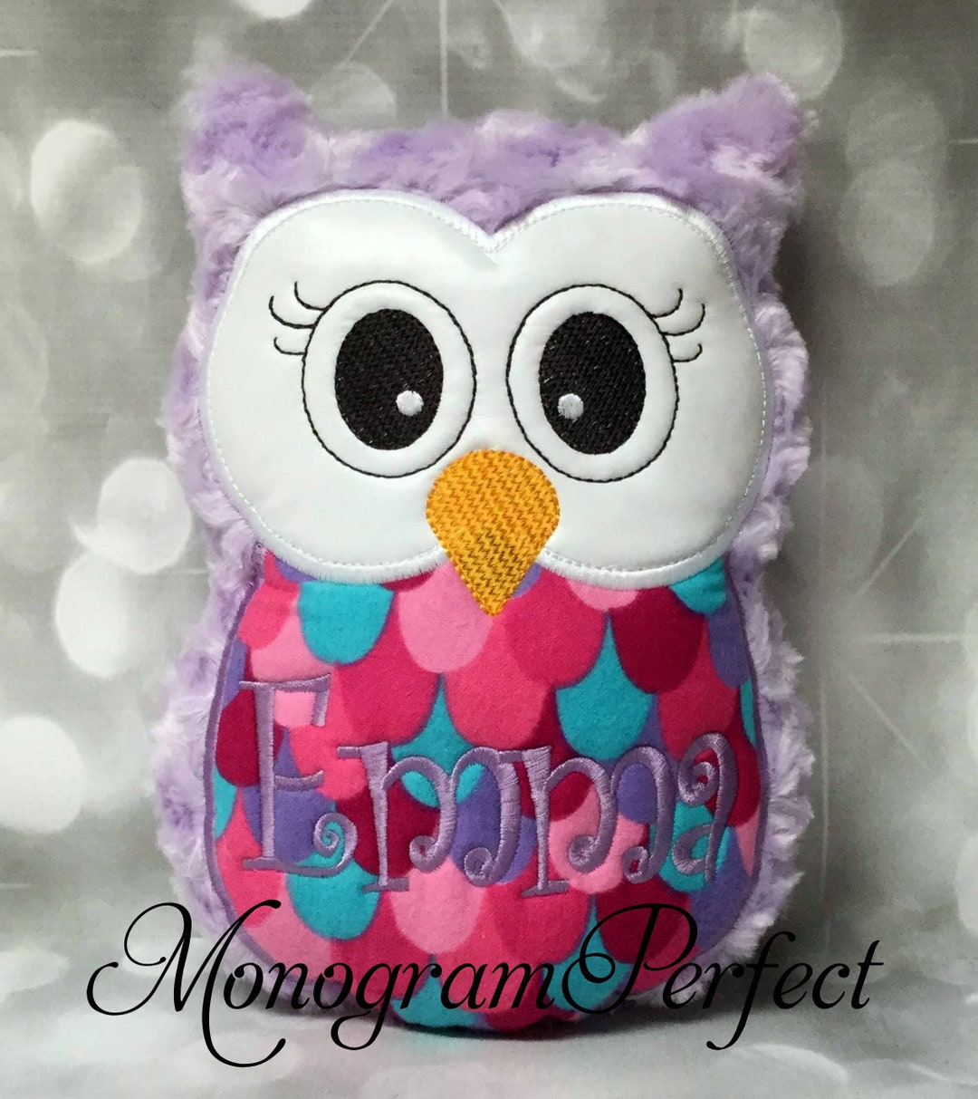 Personalized Purple Plush Owl Reading Buddy Pillow, Soft Toy Etsy
