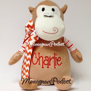 Personalized Plush Striped Monkey Stuffed Animal