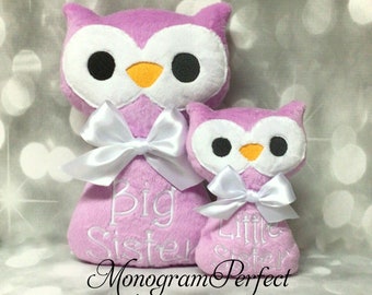 姉と妹の明るい紫のフクロウのぬいぐるみ兄弟ギフトセット - Etsy 日本