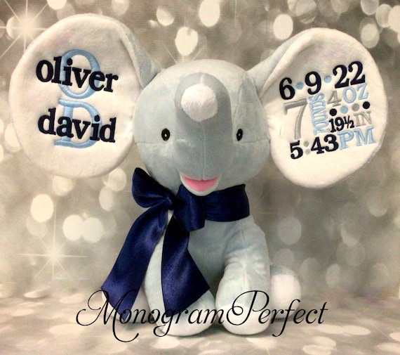 Elefante Peluche Nascita Personalizzato Annuncio Di Nascita