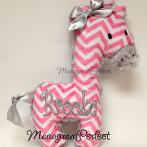 Personalized Plush Minky Stuffed Giraffe Soft Toy