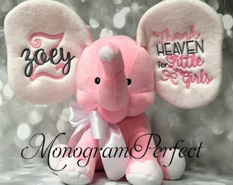 Thank Heaven for Little Girls Stuffed Pink Elephant