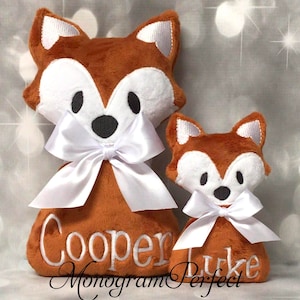 Ensemble personnalisé grand frère/petit frère renard et hochet