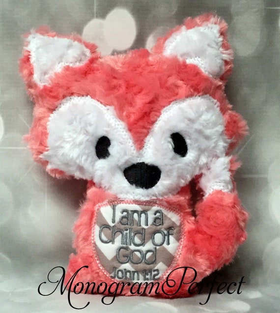 Ready to Ship I Am a Child of God, Coral Stuffed Fluffy Plush - Main Image