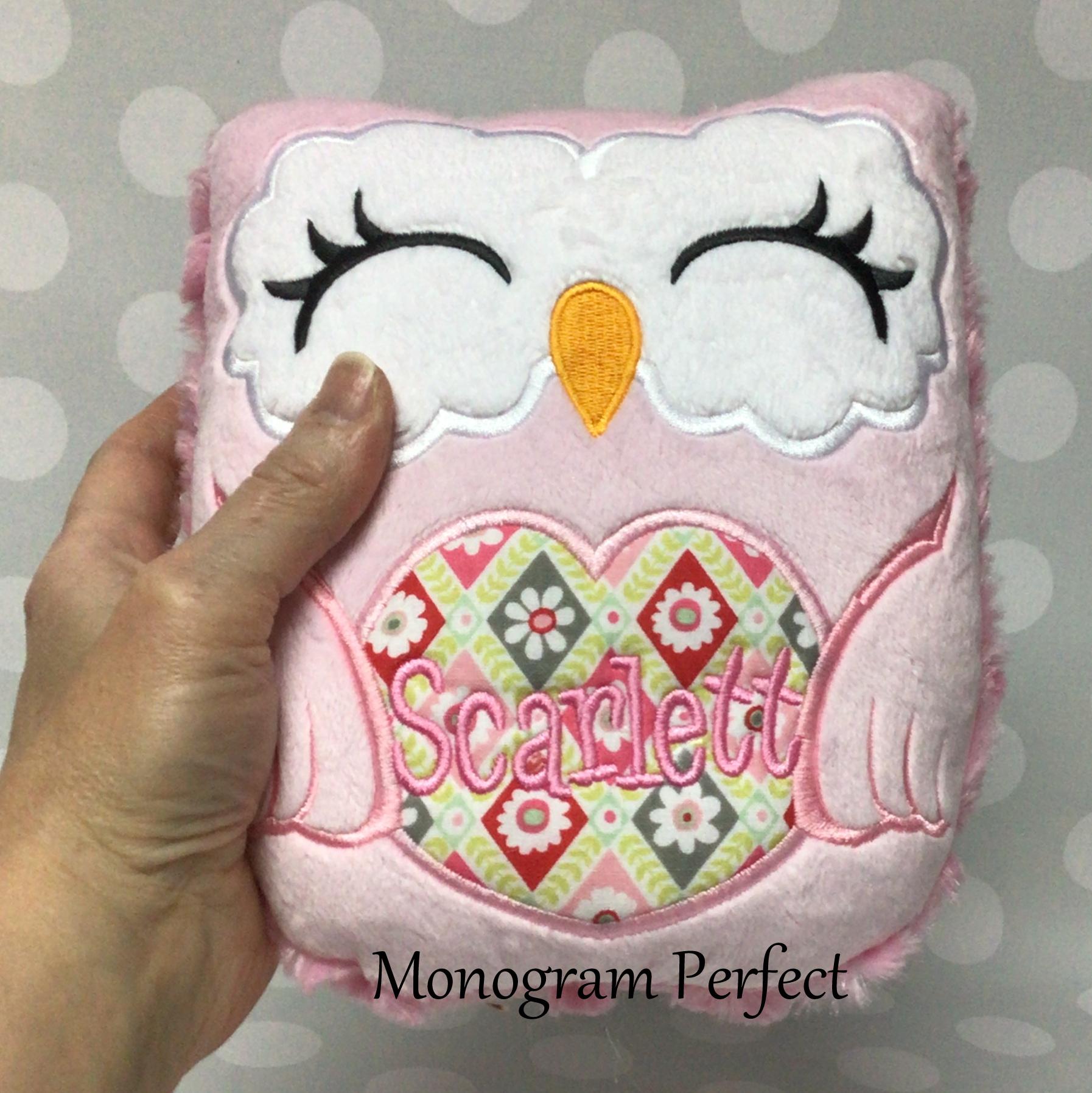 Personalized Plush Owl &ndash; Custom Name Embroidery &ndash; Handmade Soft Stuffed Animal &ndash; W