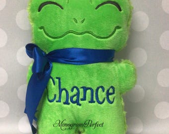 Personalized Sweet Green Frog Stuffie - 10" x 7"
