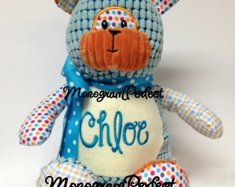 Gepersonaliseerde knuffelbeer met patchwork