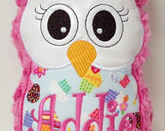 Personalized Cupcake Stuffed Owl Stuffie - 8.5" x 6.5"