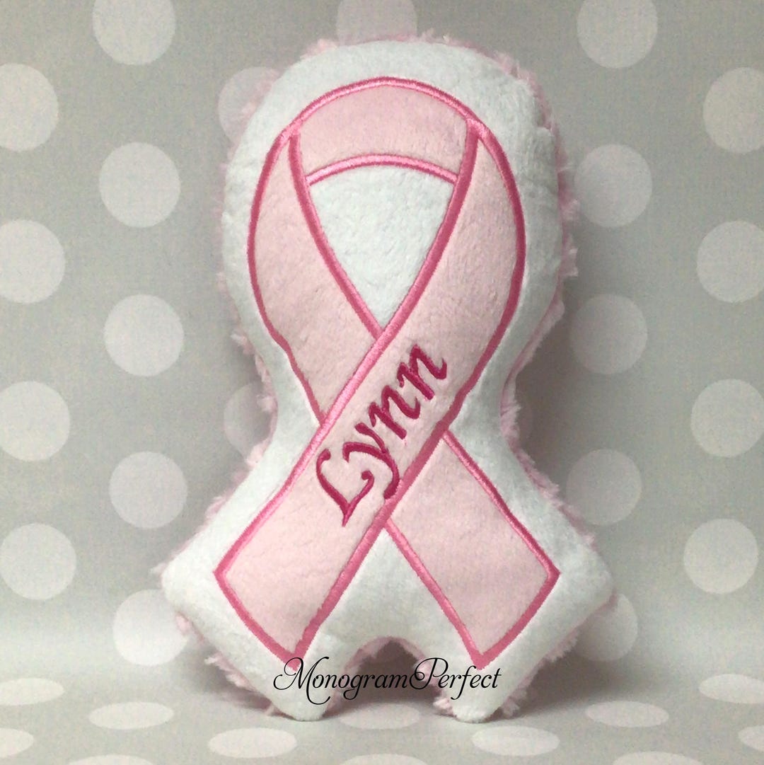 Personalized Pink Breast Cancer Awareness Ribbon Stuffie – 10