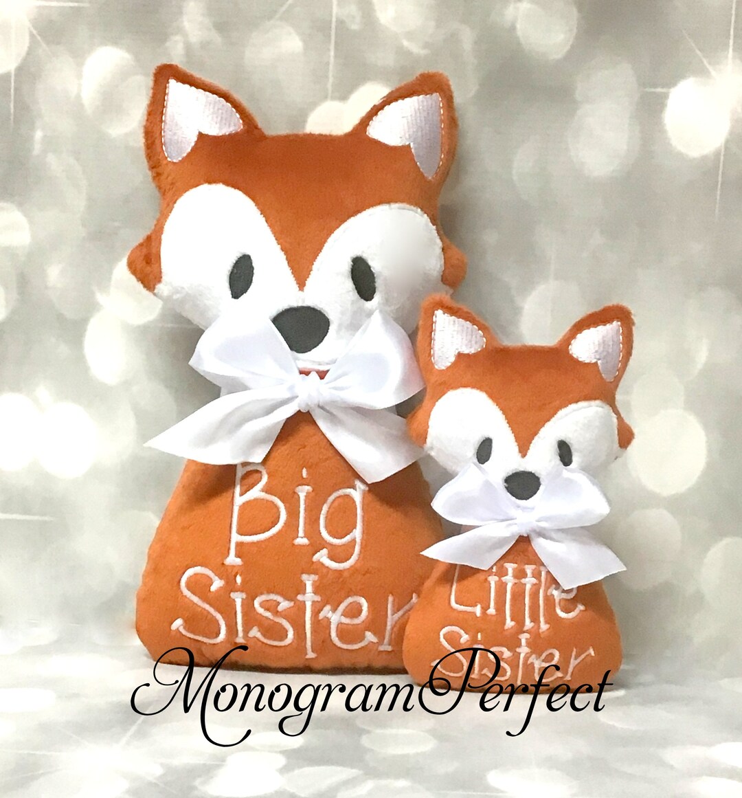 Sistra Rattle Big Sister / Little Sister Fox Doll & Rattle Sibling Gift Set - Etsy