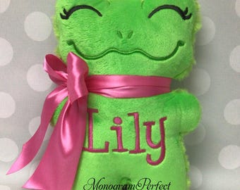 Personalized Sweet Green Frog Stuffie - 10" x 7"