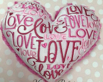 Love Pink Heart Stuffie - 8.5" x 7"