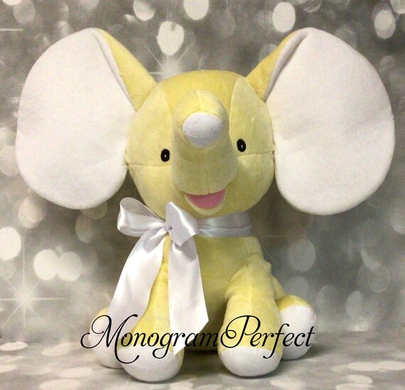 パステルイエローのゾウのぬいぐるみ - 名入れ不可 - 耳は無地 - Etsy 日本