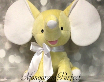 Pastel Yellow Elephant Stuffed Animal - Not Personalized - Blank Ears