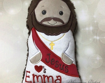 Emma is Already Personalized on this “Jesus Loves Me” Stuffie – 10.5" x 6.5"